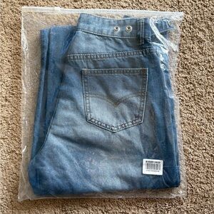 Medium Wash Cinch Waist Jeans